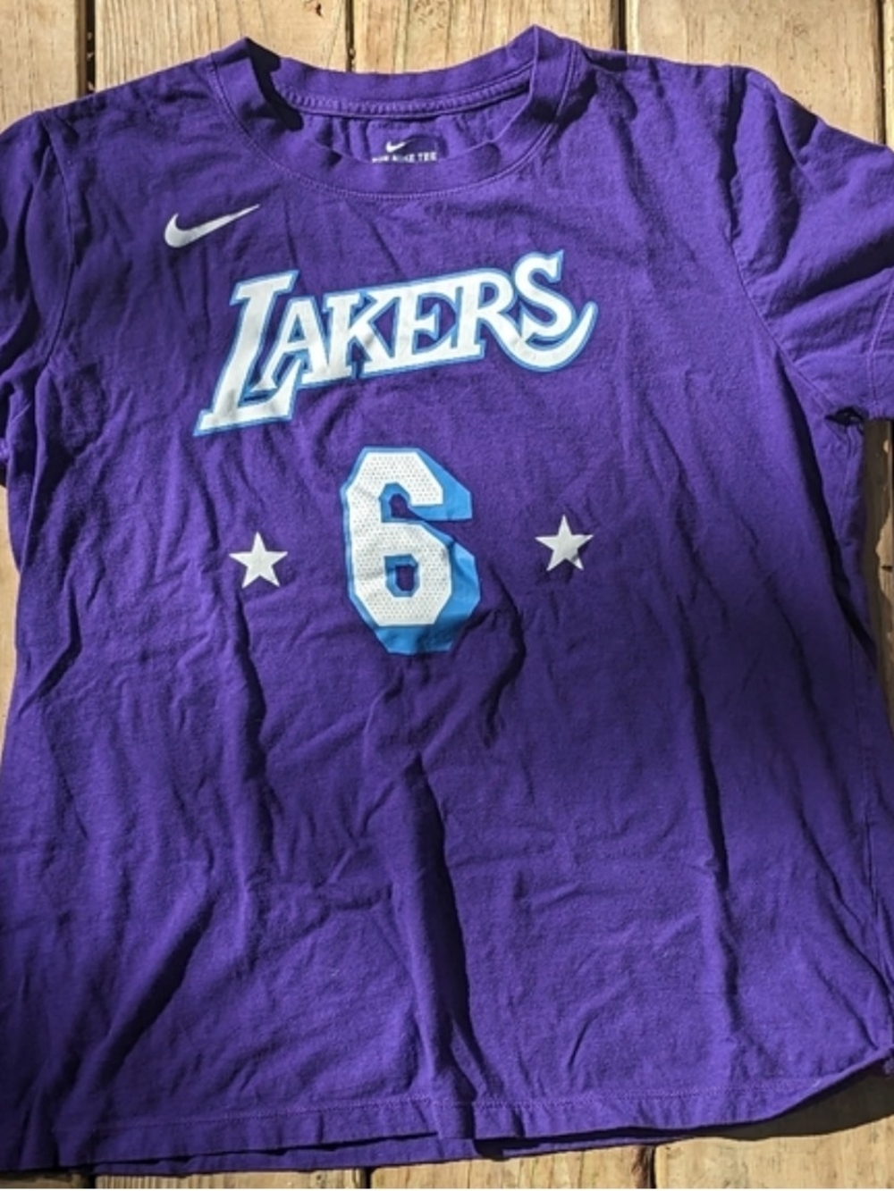 Nike NBA Lakers Purple Number 6 LeBron James T-Shirt